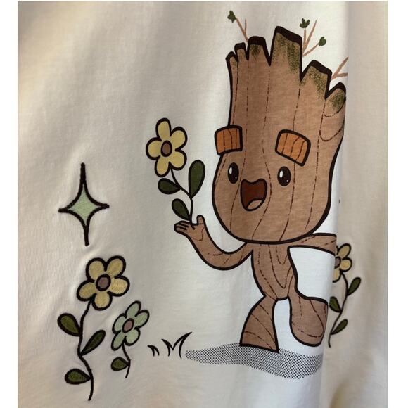 Women's Crop Disney Guardians of the Galaxy Groot Short Sleeved Shirt Size XL - Picture 7 of 7